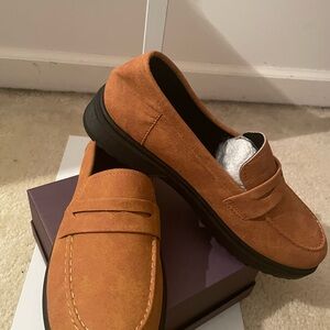 New Stylish Tan Suede Loafers for Women
